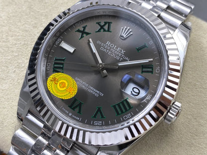 Datejust 41 126334 904L SS VSF 1:1 Best Edition Gray Roman Dial on Jubilee Bracelet VS3235 V2s (Free Sprung) Weighted