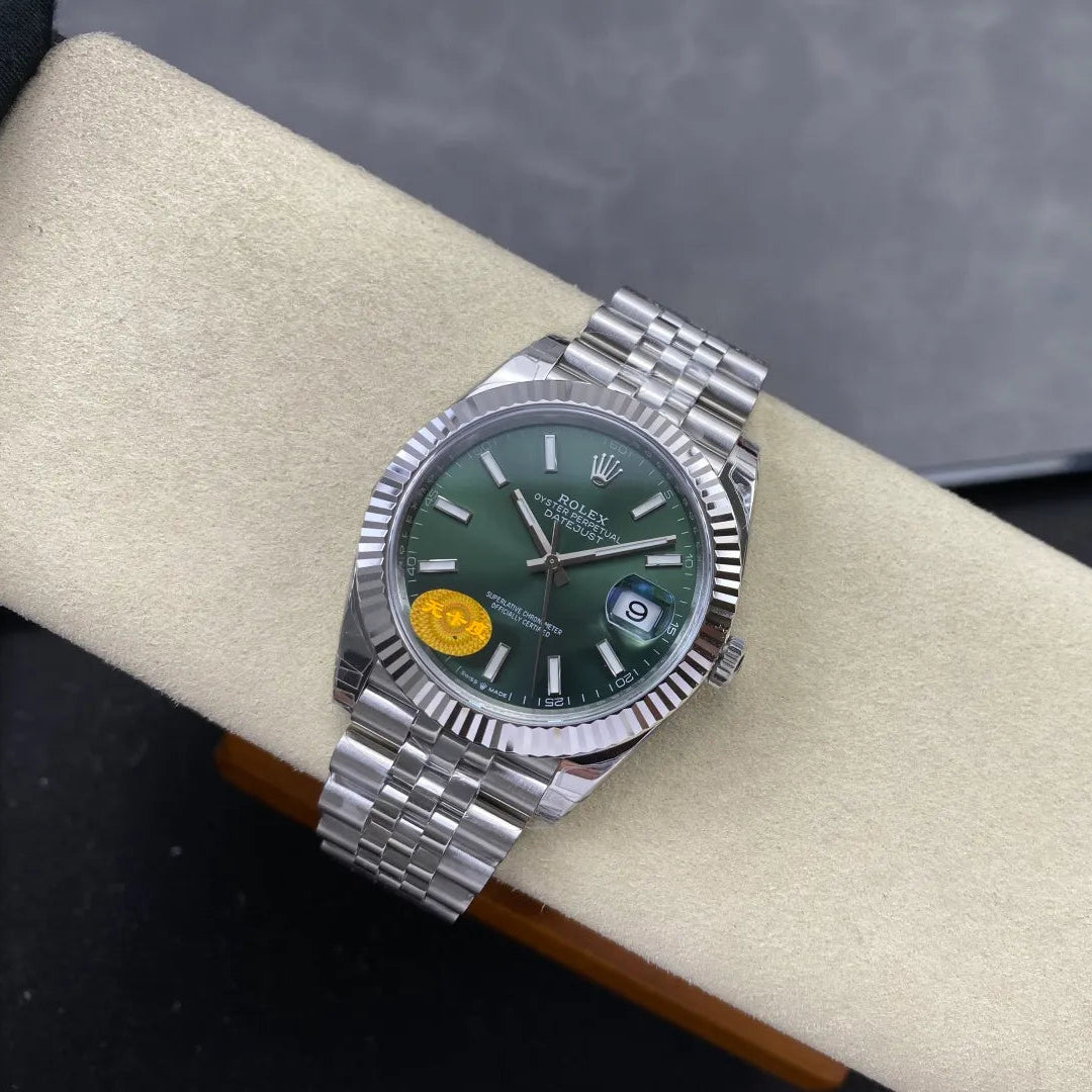 Datejust 41 126334 904L SS VSF 1:1 Best Edition Green Stick Dial on Jubilee Bracelet VS3235 V2s (Free Sprung) Weighted