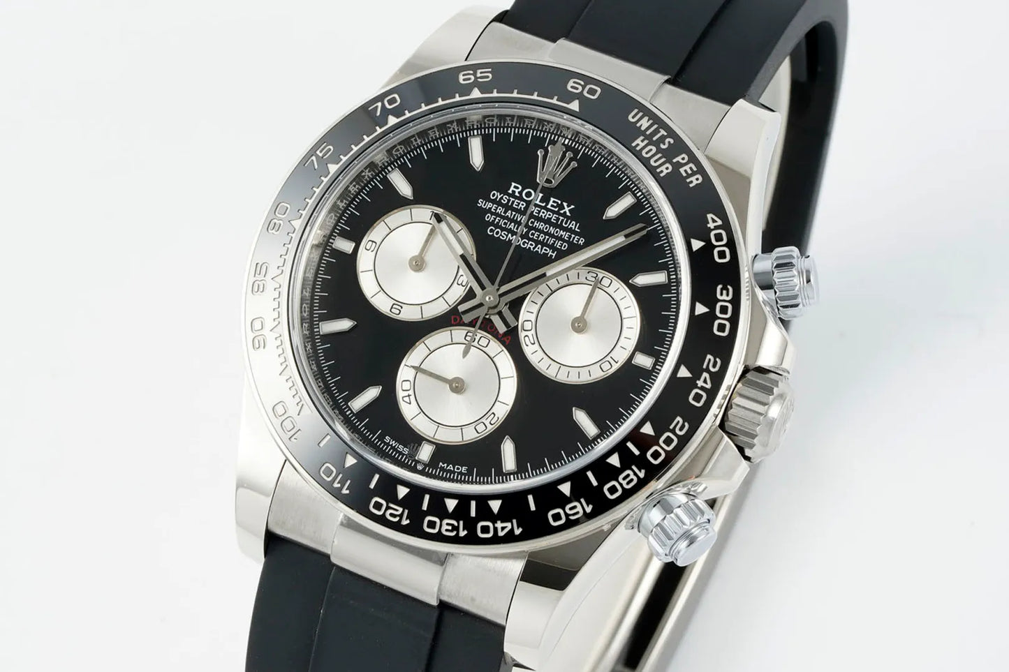 Daytona 126519 ERF Best Edition Black/Silver Dial on Oysterflex Strap JH4131 (Free Sprung)