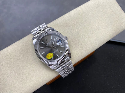 Datejust 41 126334 904L SS VSF 1:1 Best Edition Gray Stick Dial on Jubilee Bracelet VS3235 V2s (Free Sprung) Weighted