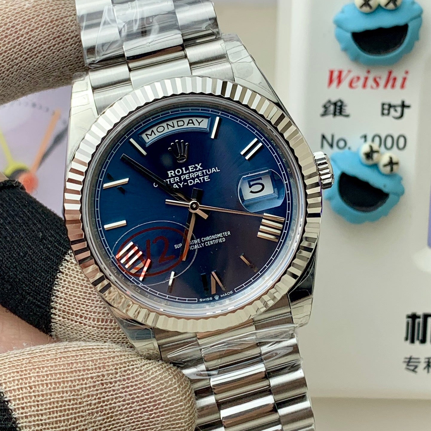 DayDate 40 228239 VSF 1:1 Best Edition Blue Roman Dial on President Bracelet VS3255 V2