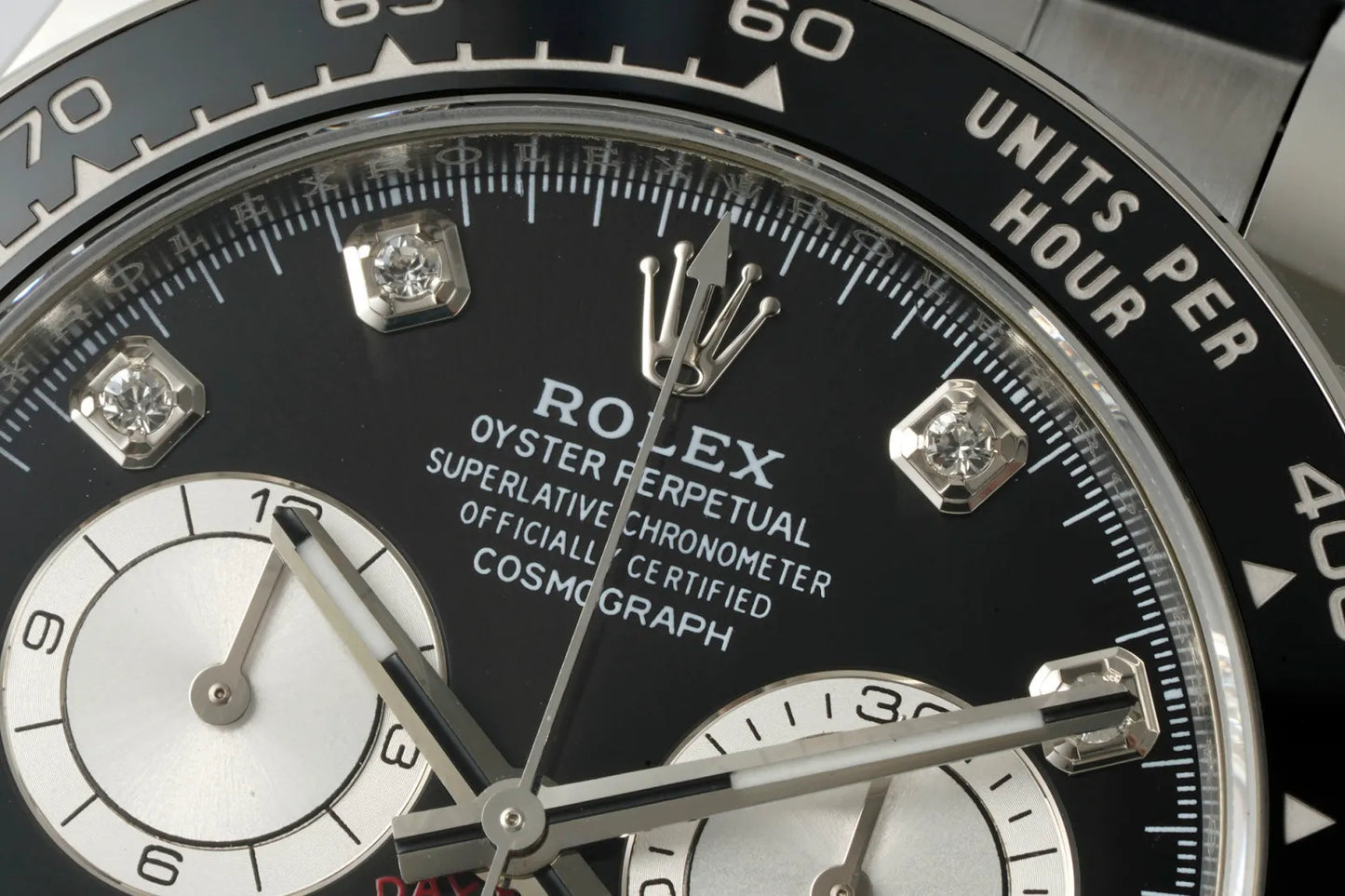 Daytona 126519 ERF Best Edition Black/Silver Diamonds Dial on Oysterflex Strap JH4131 (Free Sprung)