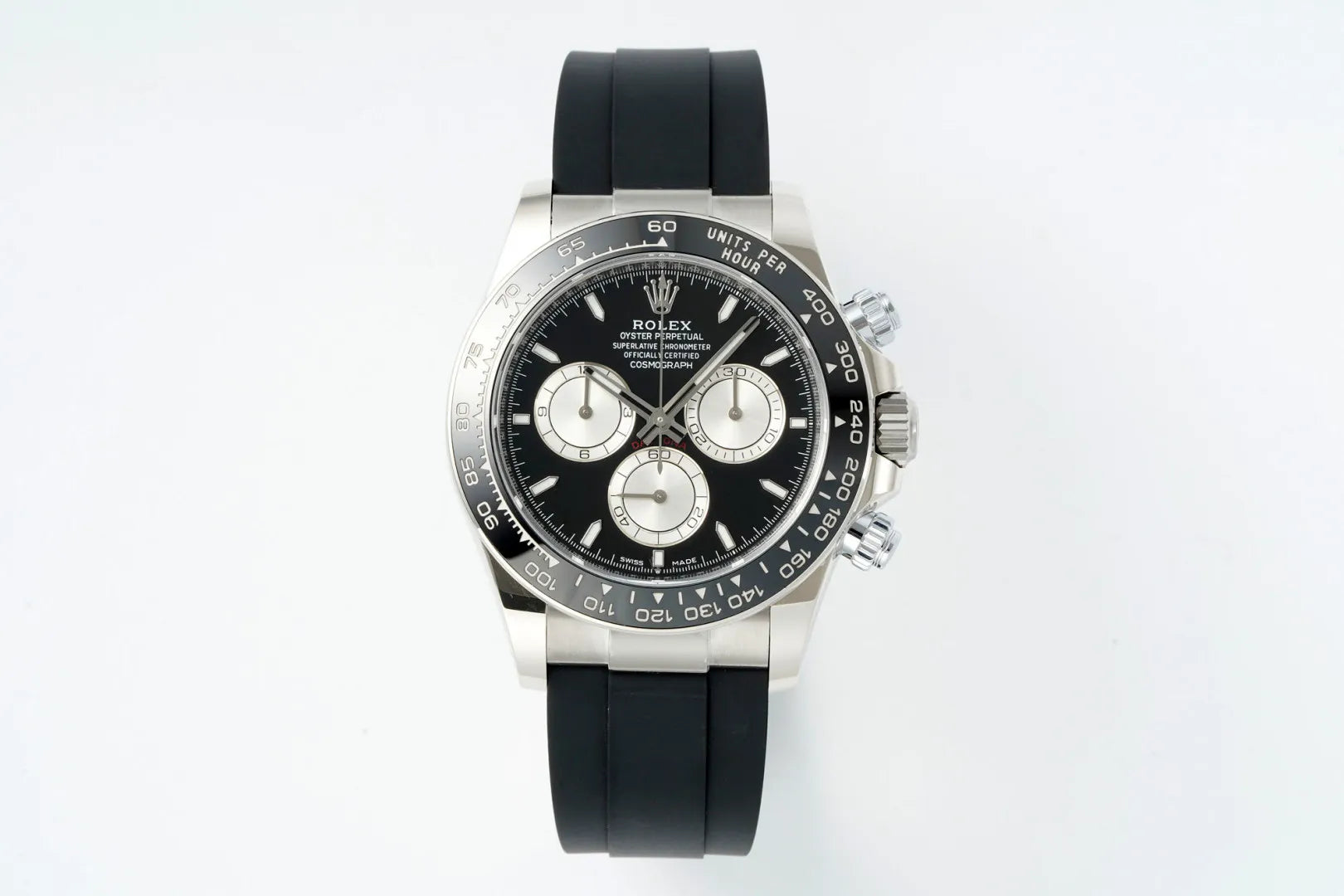 Daytona 126519 ERF Best Edition Black/Silver Dial on Oysterflex Strap JH4131 (Free Sprung)