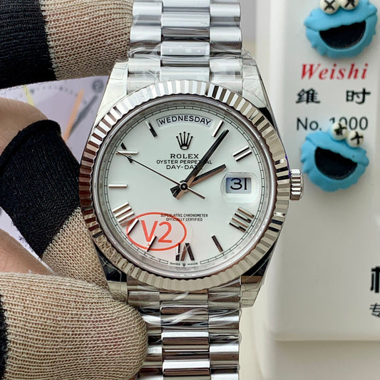 DayDate 40 228239 VSF 1:1 Best Edition White Roman Dial on President Bracelet VS3255 V2
