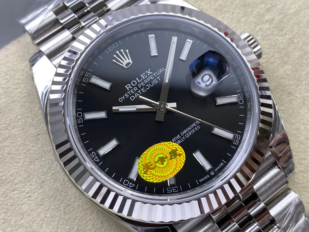 Datejust 41 126334 904L SS VSF 1:1 Best Edition Black Stick Dial on Jubilee Bracelet VS3235 V2s (Free Sprung) Weighted