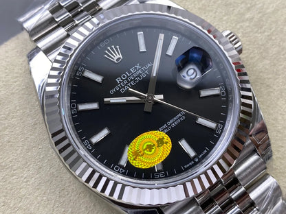 Datejust 41 126334 904L SS VSF 1:1 Best Edition Black Stick Dial on Jubilee Bracelet VS3235 V2s (Free Sprung) Weighted