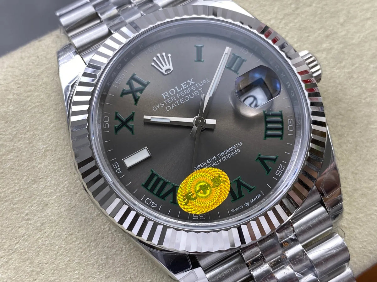 Datejust 41 126334 904L SS VSF 1:1 Best Edition Gray Roman Dial on Jubilee Bracelet VS3235 V2s (Free Sprung) Weighted