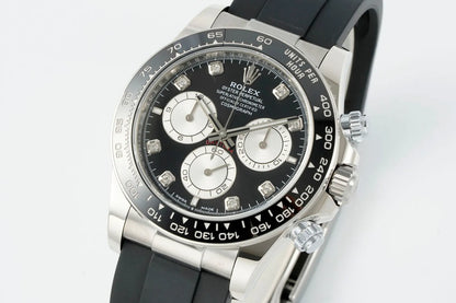 Daytona 126519 ERF Best Edition Black/Silver Diamonds Dial on Oysterflex Strap JH4131 (Free Sprung)