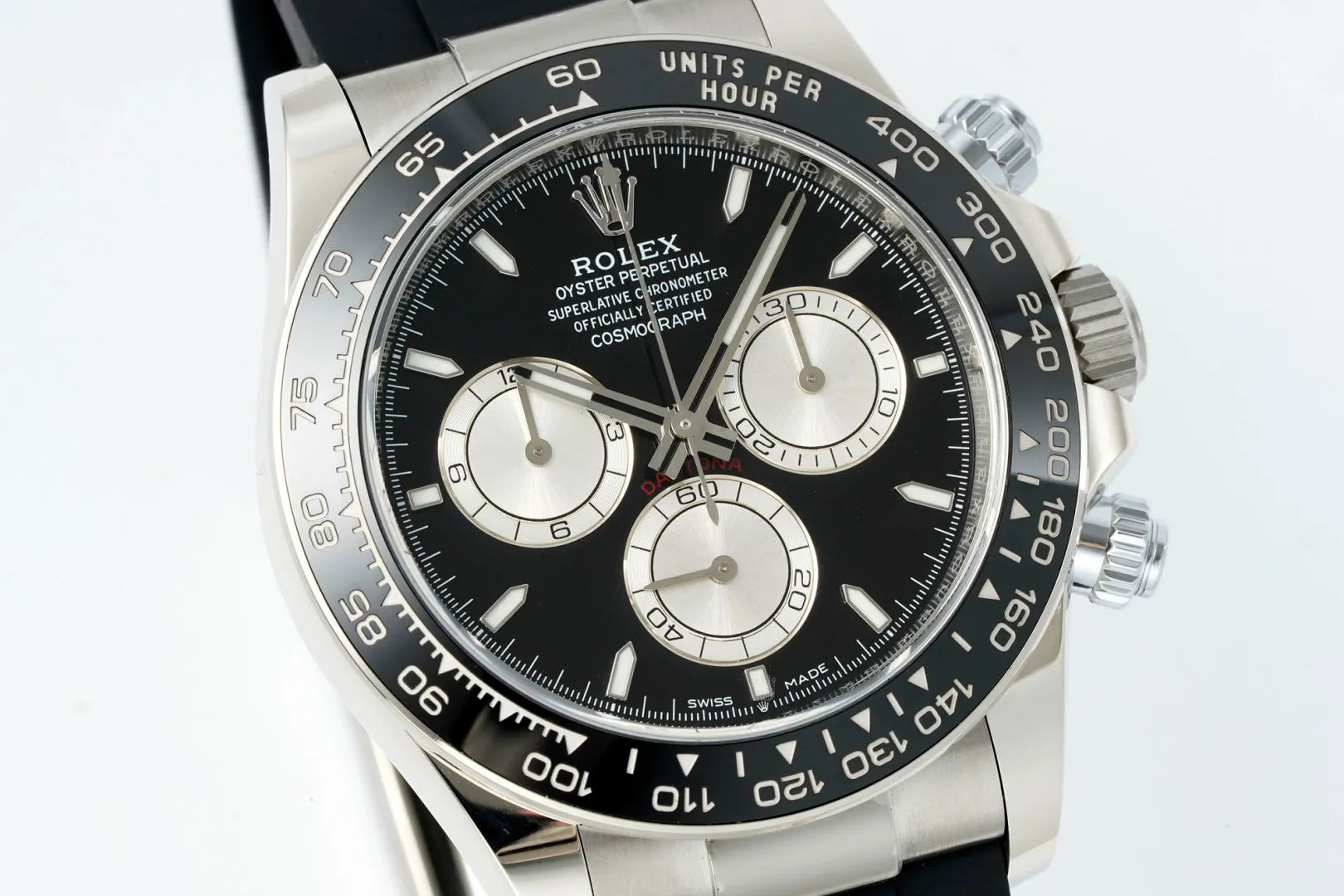 Daytona 126519 ERF Best Edition Black/Silver Dial on Oysterflex Strap JH4131 (Free Sprung)