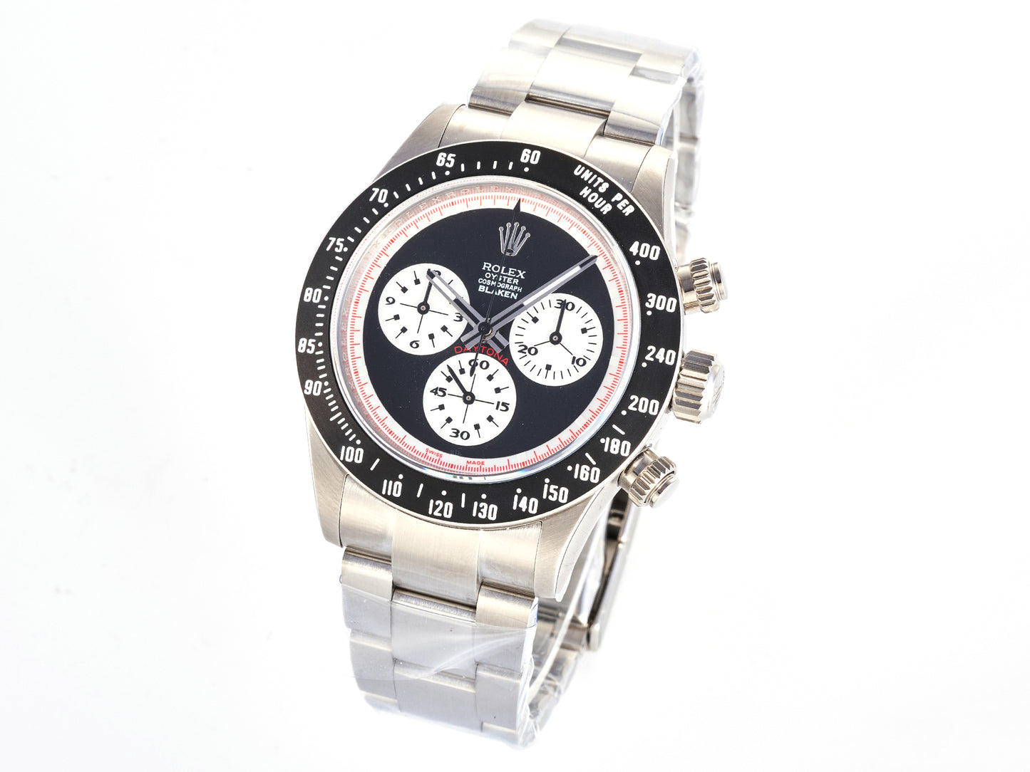 Custom PMSF Daytona Paul Newman 1:1 Best Edition Black/White Dial on SS 904L Bracelet DD4130 Custom Modded