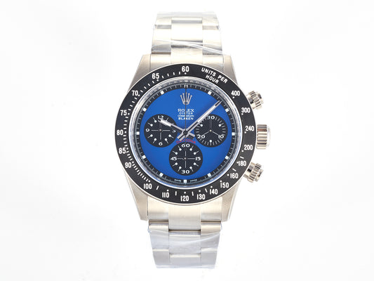 Custom PMSF Daytona Paul Newman 1:1 Best Edition Blue/Black Dial on SS 904L Bracelet DD4130 Custom Modded
