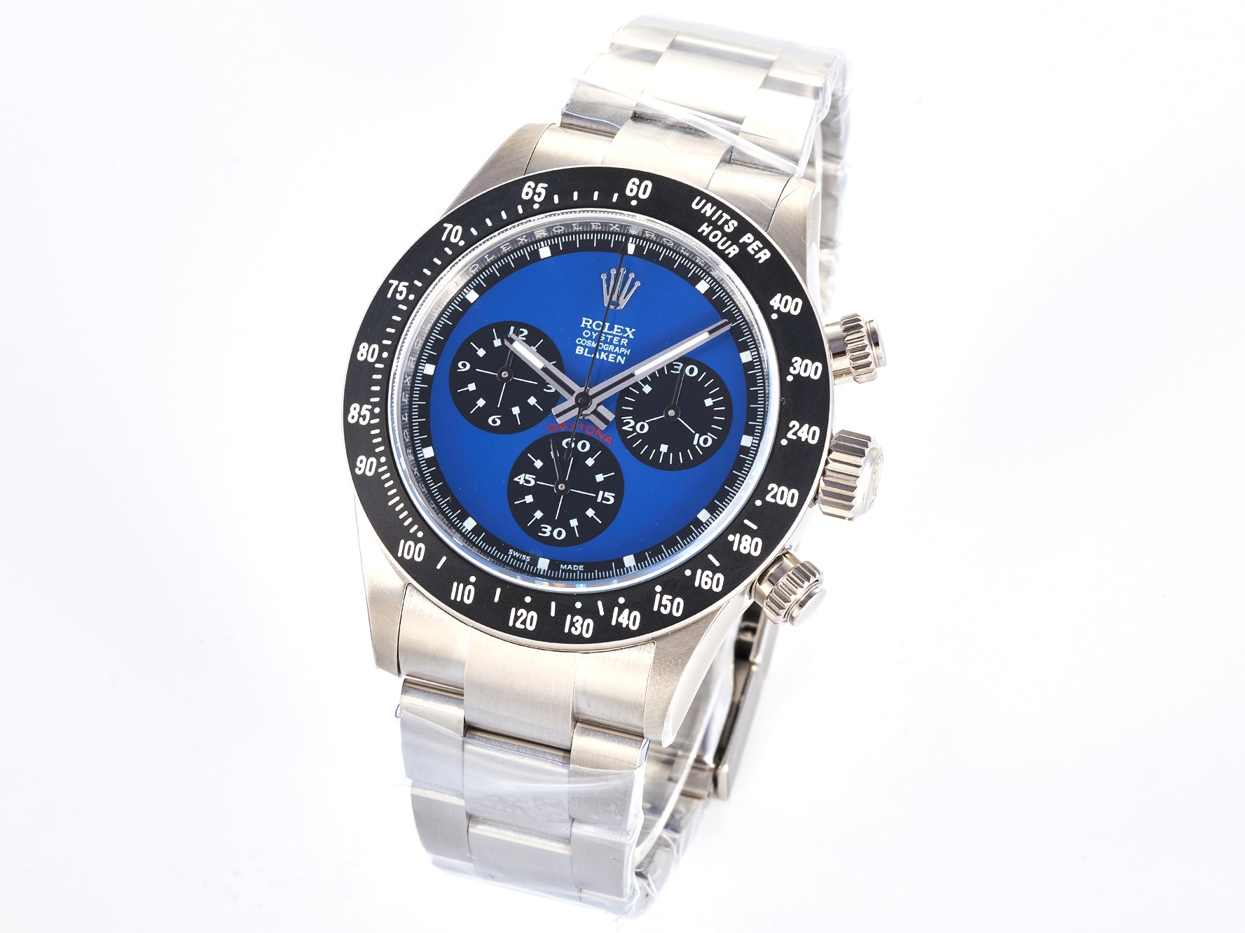 Custom PMSF Daytona Paul Newman 1:1 Best Edition Blue/Black Dial on SS 904L Bracelet DD4130 Custom Modded
