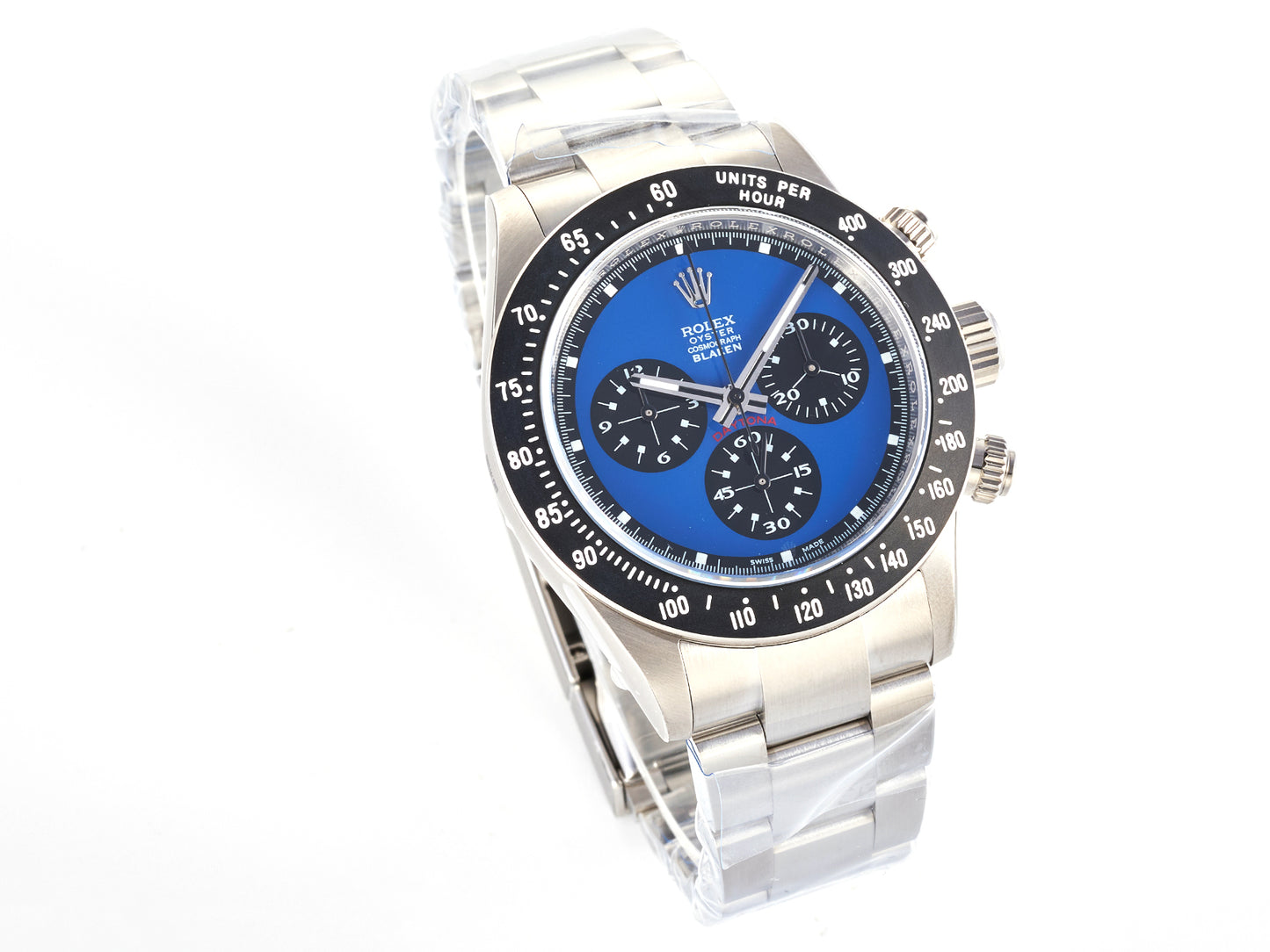 Custom PMSF Daytona Paul Newman 1:1 Best Edition Blue/Black Dial on SS 904L Bracelet DD4130 Custom Modded
