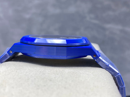 Royal Oak 15500 Blue Ceramic APSF 1:1 Best Edition Blue Dial on Blue Ceramic Bracelet SA4302 Super Clone