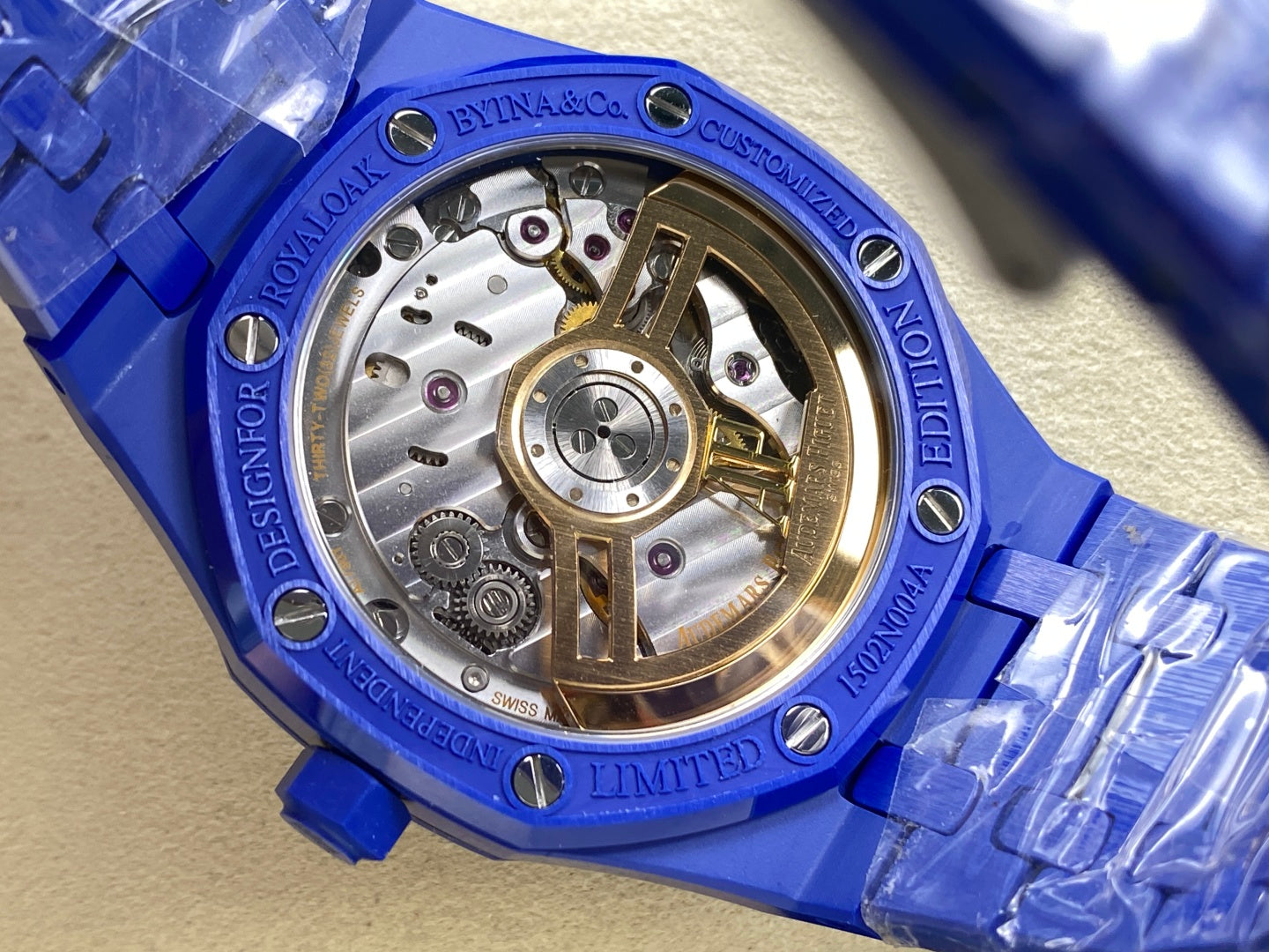 Royal Oak 15500 Blue Ceramic APSF 1:1 Best Edition Blue Dial on Blue Ceramic Bracelet SA4302 Super Clone