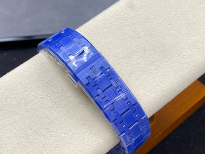 Royal Oak 15500 Blue Ceramic APSF 1:1 Best Edition Blue Dial on Blue Ceramic Bracelet SA4302 Super Clone