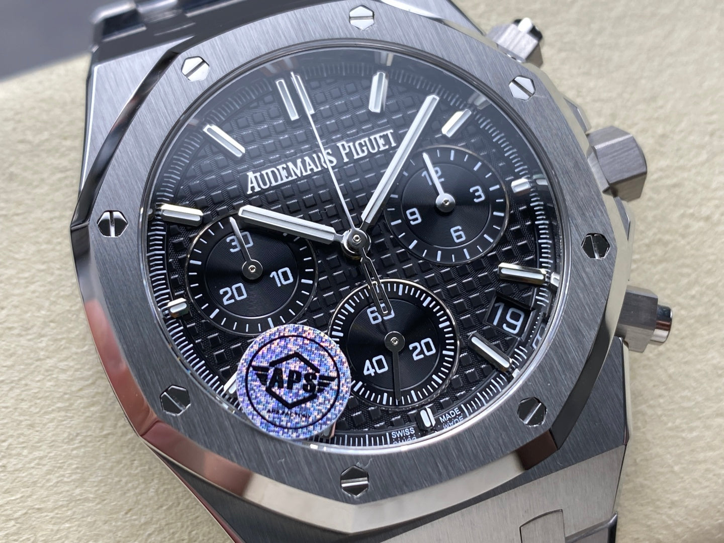 Royal Oak Chrono 26240 SS APSF 1:1 Best Edition Black Dial on SS Bracelet SA4401 Super Clone V2 (Free Sprung)