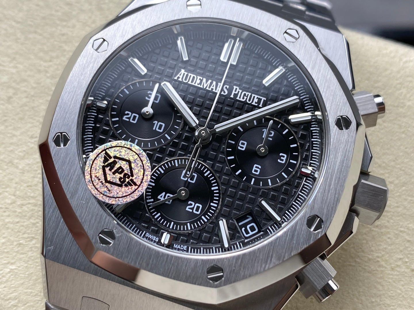 Royal Oak Chrono 26240 SS APSF 1:1 Best Edition Black Dial on SS Bracelet SA4401 Super Clone V2 (Free Sprung)