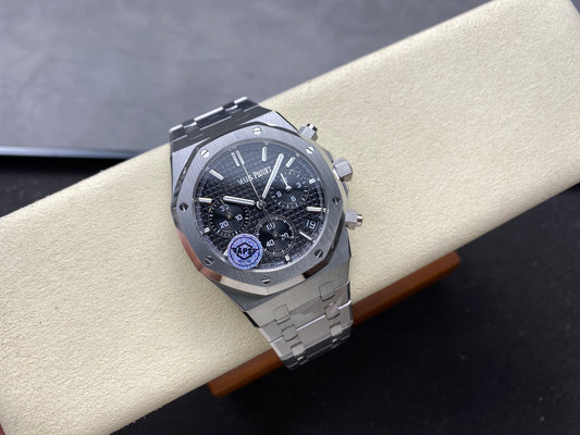 Royal Oak Chrono 26240 SS APSF 1:1 Best Edition Black Dial on SS Bracelet SA4401 Super Clone V2 (Free Sprung)