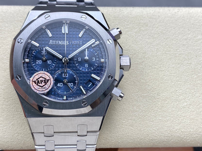 Royal Oak Chrono 26240 SS APSF 1:1 Best Edition Blue Dial on SS Bracelet SA4401 Super Clone V2 (Free Sprung)