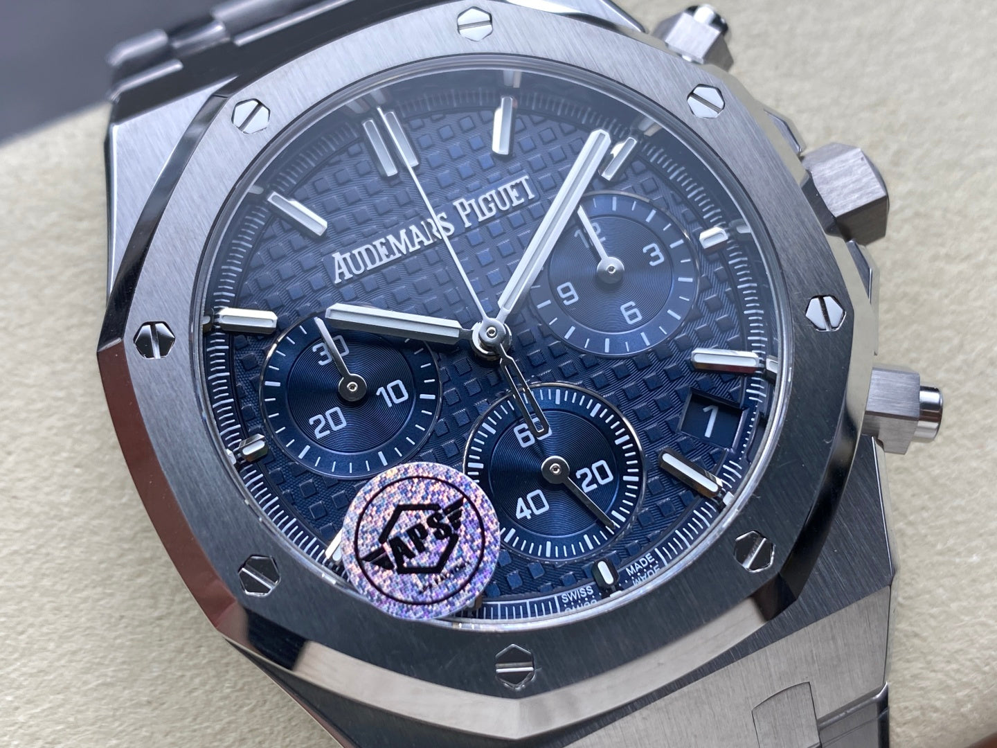 Royal Oak Chrono 26240 SS APSF 1:1 Best Edition Blue Dial on SS Bracelet SA4401 Super Clone V2 (Free Sprung)
