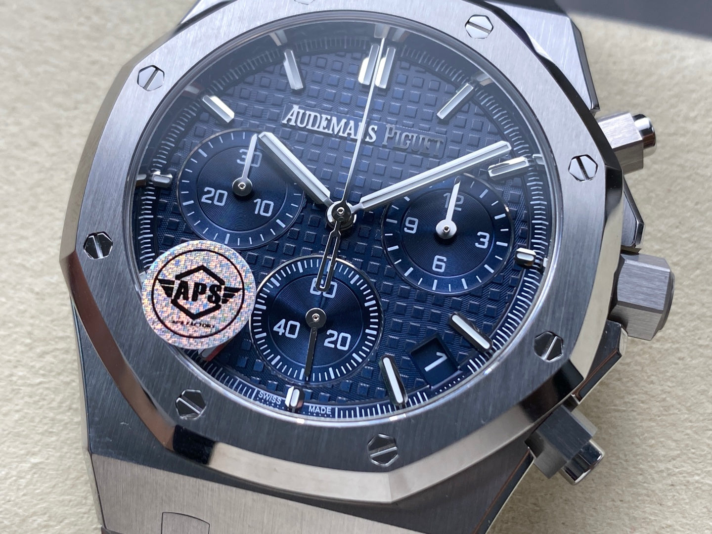 Royal Oak Chrono 26240 SS APSF 1:1 Best Edition Blue Dial on SS Bracelet SA4401 Super Clone V2 (Free Sprung)