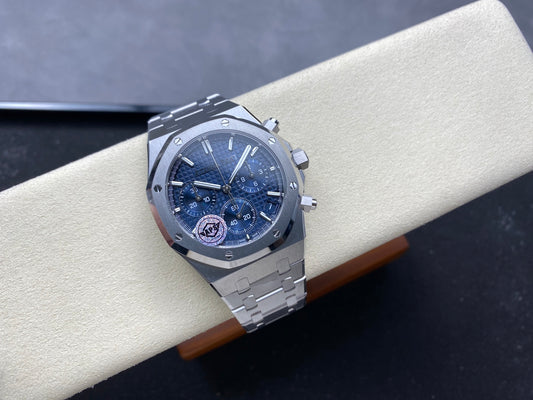 Royal Oak Chrono 26240 SS APSF 1:1 Best Edition Blue Dial on SS Bracelet SA4401 Super Clone V2 (Free Sprung)