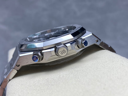 Royal Oak Chrono 26240 SS APSF 1:1 Best Edition Blue Dial on SS Bracelet SA4401 Super Clone V2 (Free Sprung)