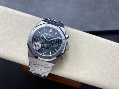 Royal Oak Chrono 26240 SS APSF 1:1 Best Edition Green Dial on SS Bracelet SA4401 Super Clone V2 (Free Sprung)
