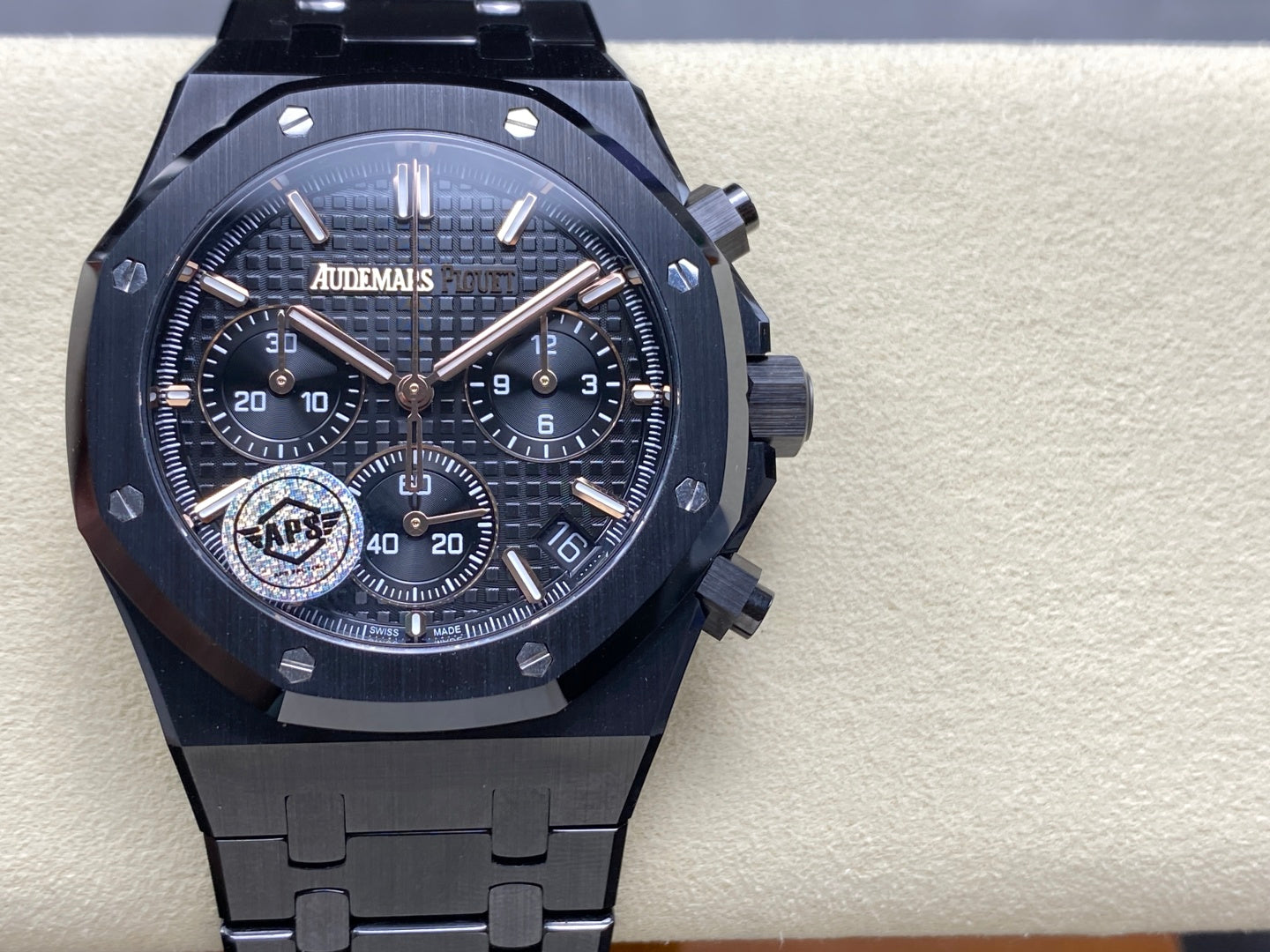 Royal Oak Chrono 26240 Black Ceramic APSF 1:1 Best Edition on Ceramic Bracelet SA4401 Super Clone V2 (Free Sprung)