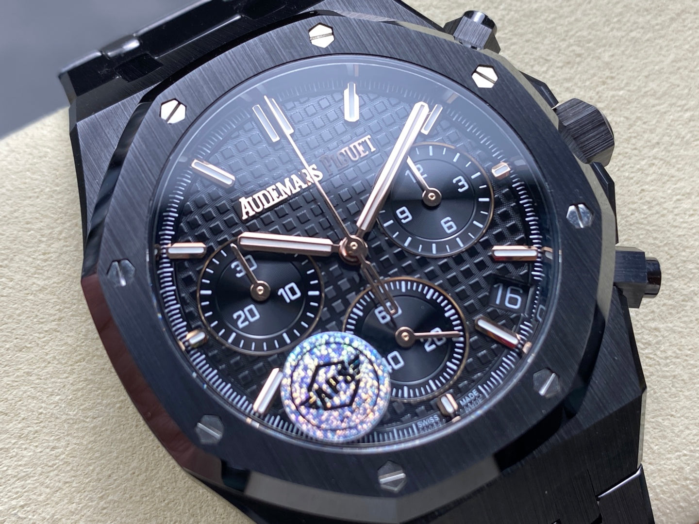 Royal Oak Chrono 26240 Black Ceramic APSF 1:1 Best Edition on Ceramic Bracelet SA4401 Super Clone V2 (Free Sprung)
