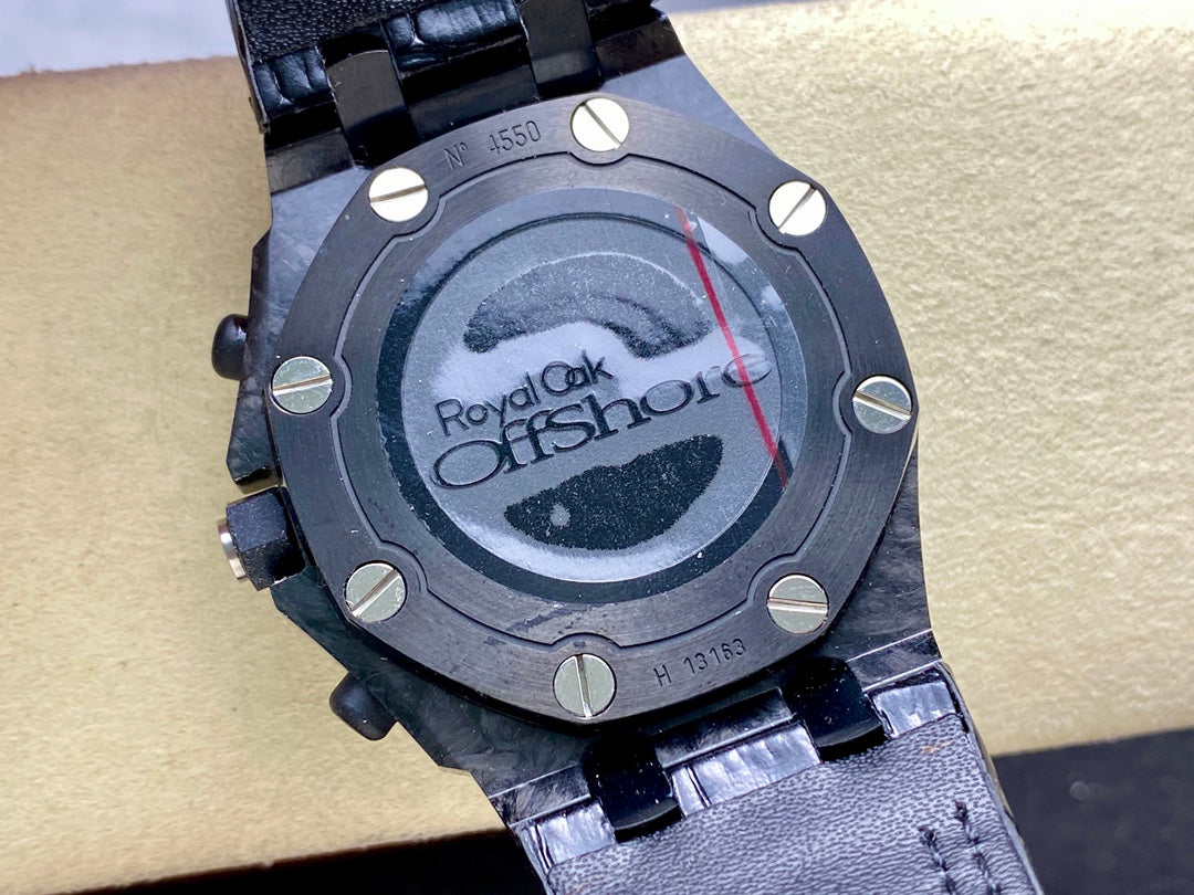 Royal Oak Offshore 'Bumble Bee' 42mm Ceramic Bezel SS TKF Best Edition Black Leather Strap A3126