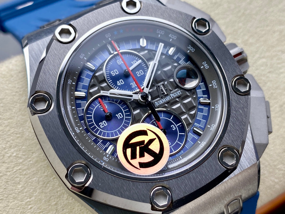 Royal Oak Offshore Schumacher SS TKF Best Edition Gray/Blue Dial on Blue Rubber Strap A3126