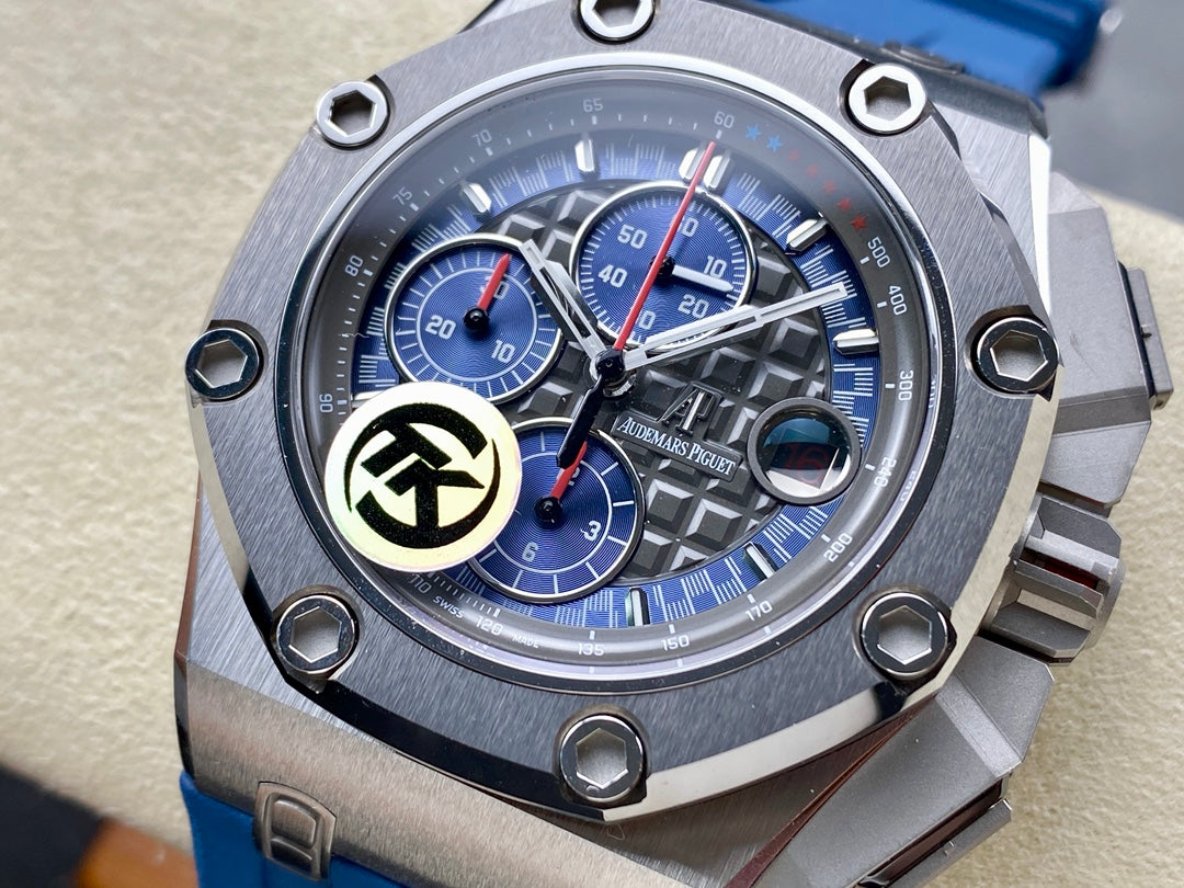 Royal Oak Offshore Schumacher SS TKF Best Edition Gray/Blue Dial on Blue Rubber Strap A3126