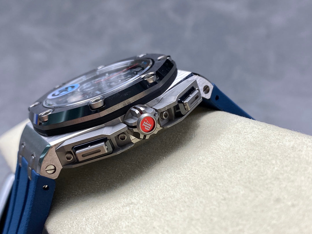 Royal Oak Offshore Schumacher SS TKF Best Edition Gray/Blue Dial on Blue Rubber Strap A3126