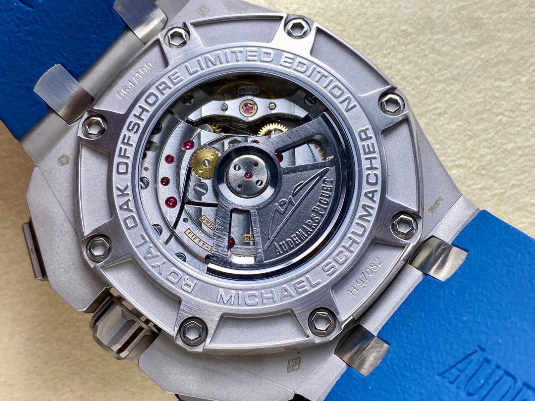 Royal Oak Offshore Schumacher SS TKF Best Edition Gray/Blue Dial on Blue Rubber Strap A3126