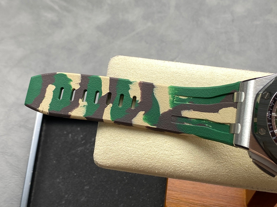 Royal Oak Offshore 44mm SS TKF 1:1 Best Edition Green Dial on Green Camou Rubber Strap A3126