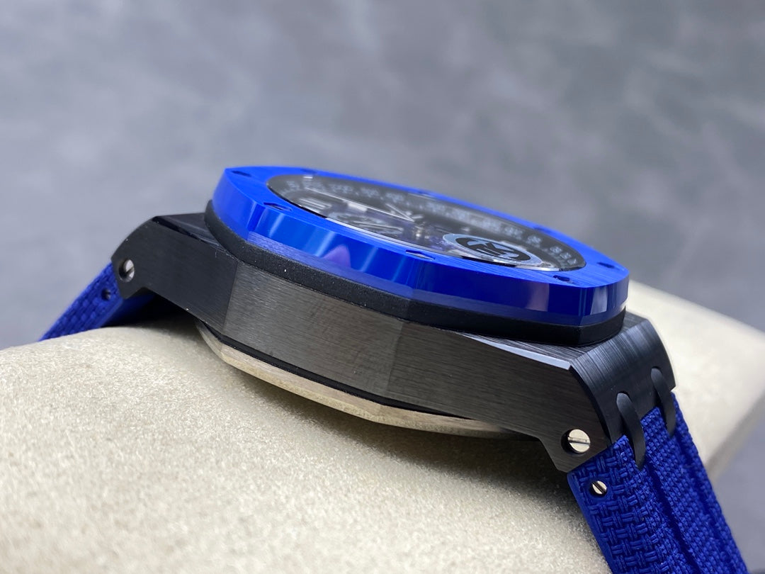 Royal Oak Offshore 44mm Black Ceramic TKF 1:1 Best Edition Blue Dial on Blue Rubber Strap A3126