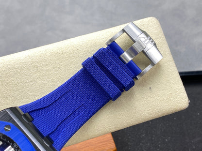 Royal Oak Offshore 44mm Black Ceramic TKF 1:1 Best Edition Blue Dial on Blue Rubber Strap A3126