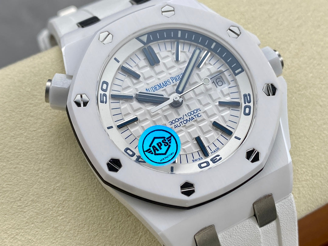Royal Oak Offshore Diver 15707 White Ceramic APSF 1:1 Best Edition SA3120 Super Clone