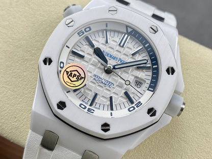 Royal Oak Offshore Diver 15707 White Ceramic APSF 1:1 Best Edition SA3120 Super Clone