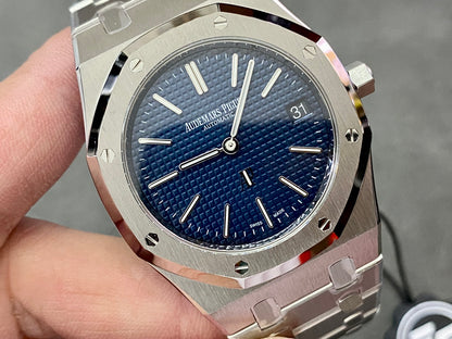 Royal Oak 39mm 16202 "50th Anniversary" SS ZF 1:1 Best Edition Blue Textured Dial on SS Bracelet A7121