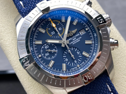 Avenger Chrono SS TF 1:1 Best Edition Blue Dial on Blue Nylon Strap A7750 V2