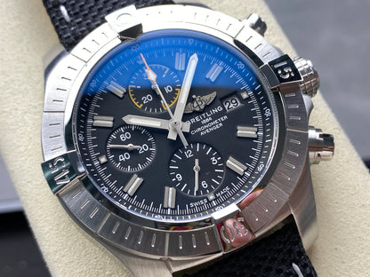 Avenger Chrono SS TF 1:1 Best Edition Black Dial on Black Nylon Strap A7750 V2