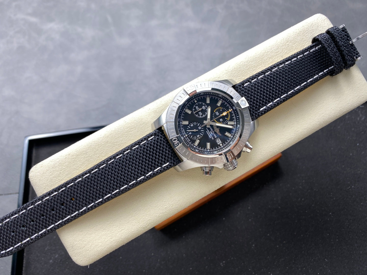 Avenger Chrono SS TF 1:1 Best Edition Black Dial on Black Nylon Strap A7750 V2