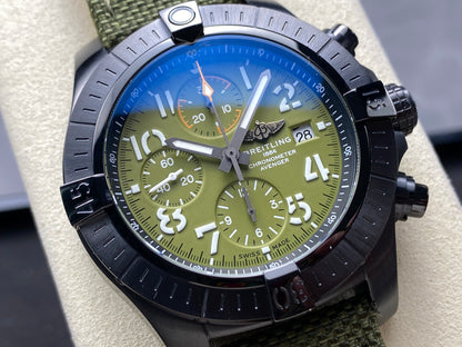 Avenger Chrono PVD Titanium TF 1:1 Best Edition Green Dial on Green Nylon Strap A7750 V2