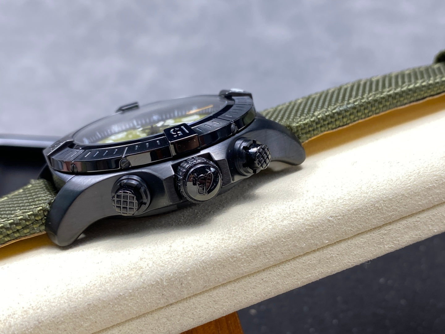 Avenger Chrono PVD Titanium TF 1:1 Best Edition Green Dial on Green Nylon Strap A7750 V2