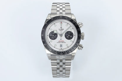 Black Bay Chrono SS ZF 1:1 Best Edition White/Black Dial on SS Bracelet A7750