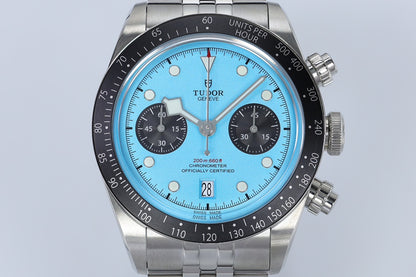 Black Bay Chrono SS ZF 1:1 Best Edition Tiffany Blue Dial on SS Bracelet A7750