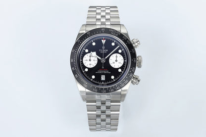 Black Bay Chrono SS ZF 1:1 Best Edition Black/White Dial on SS Bracelet A7750